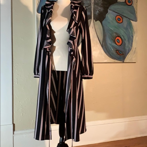 COPY - Striped Calf length Maxi wrap dress - Picture 4 of 4